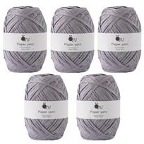 Raw Wool Paper Extra 30g Made in Set of 5 Gray Yarn, Thick, (approx. 77m), 100% Paper, Japan, Balls, 12.
