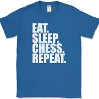 Eat Sleep Chess Repeat T-Shirt Funny Player Strategy Humor Gift Text Tee 5 2XL