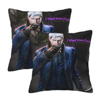 Vergil From The Devil May Cry Series 2 Pcs Square Pillowcase Pillow Cover Cushion Decor Comfort Throw Pillow For Home Car Peach skin 18*18(CM)-2Pcs