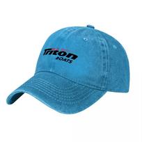 Triton Boats Logo Washed Canvas Baseball Cap Classic Black Adjustable Fit Outdoor Style Hat for Unisex and Women