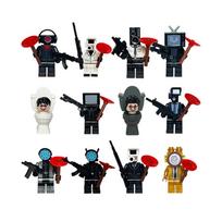 12 PCS Minifigures Building Blocks for Skibidi Toilet Fans