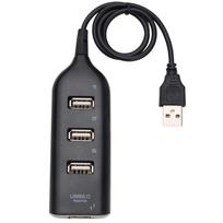 4 prievadų USB šakotuvo lizdas Mini 2.0 didelės spartos USB skirstytuvo adapteris nešiojamam kompiuteriui juoda