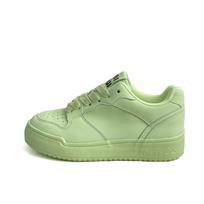 Single shoes new platform-soled casual lace-up dopamine shoes women's college style low-top shoes heightened platform shoes 35 fluorescencinė žalia spalva