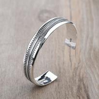 New Arrival Fashion Sawtooth Design Thai Silver Ladies Bangle  For Indiana Style Birthday Gift No Fade