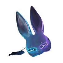LED Light Up Rabbits Mask Women Rabbits Mask Costume Accessories Halloween LED Light Up Mask for Carnivals, Theme Party B