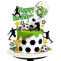 37 PCS Sports Cake Toppers Sports Cake Decoration with Soccer Football Baseball Basketball Tennis Golf for Boys Men Sports Theme žalia