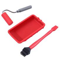 Silicone Roller with Silicone Tray, Rubber Glue Kit, Reusable Professional Paint Kit Suitable