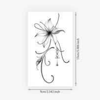 Ink Line Flower Tattoo Sticker Waterproof And Long-Lasting Literary Arm Model Simulation Tattoo Sticker 9*15