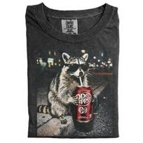 Funny Raccoon Drinking Dr Pepper Shirt Retro Cool Raccoon TeeVintage Shirt Unisex T-Shirt L