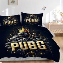 3pcs PUBG Crowned Warrior Gaming Bedding Set-Perfect for Decorative Bedrooms, Guest Rooms, Living Rooms, Hotels | Ideal Gift for Fans, Trave 135x200cm