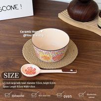 Dandelion Cartoon Ceramic Handle Bowl