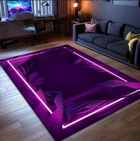 Pink Blue Brick Wall Neon Frame Carpet Game Controller Carpet Esports Rug Retro Area Decoration Carpet Holiday Decoration Carpet 40X60cm