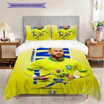 Vibrant Neymar Jr Action Bedding (1 * duvet cover + 2 * pillowcase, without core) 2D Flat Christmas birthday gift Duvet cover and pillowcase 135x200cm