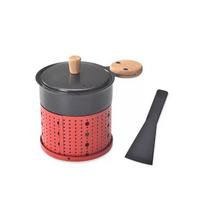 Mini Round Cheese Oven Set Non-stick Baking Pan Outdoor Camping Coffee Oven Chocolate Oven 1-2L raudona