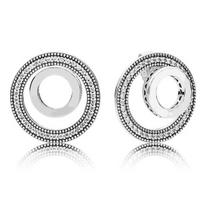 925 Sterling Silver Vintage Allure Forever Circle Signature Dazzling Daisy Earring With Crystal For Women Gift Fashion Jewelry balta