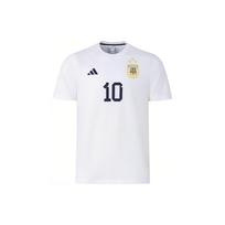 Adidas Messi Nr. 10 Argentina Triple Star Riboto leidimo marškinėliai, vyriški viršutiniai drabužiai, balti IW3614 XXS