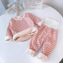 Baby Loungewear Suit Vaikiški Thermal Underwear Plus Velvet pižamos 120 pilka