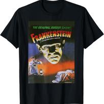 Distressed Frankenstein Movie Poster T-Shirt S juoda
