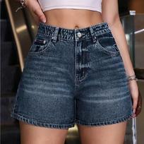 Women  Baggy Wide Leg Denim Shorts Casual Jean Shorts L tamsiai mėlyna spalva