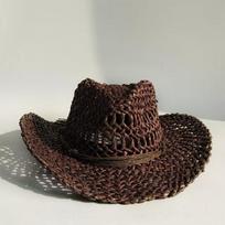 cowboy straw hat natural corn grass handmade hollow straw hat Wide Brim cowboy hat Men Women Sun Protection Hats Outdoor cap 56-58