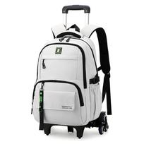 ZIRANYU Stair-Climbing Trolley Schoolbag Six-Wheel šviesiai pilka spalva