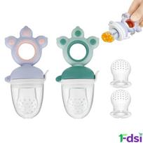 Silicone Baby Food Feeder Mesh Bag Fruit Vegetable Teether Pacifier Safe Soft Mesh Holder for Infant Self-Feeding and Teething Relief One Size
