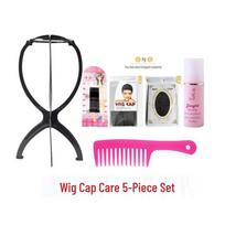 5-Piece Wig Care Kit with Stand and Tools black