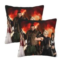 Cloud Sephiroth Final Fantasy Vii 2 Pcs Square Pillowcase Pillow Cover Cushion Comfort Throw Pillow For Home Living Room Peach skin 18*18(CM)-2Pcs