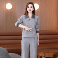 JOHLIN DREAM Women's Textured Sportswear Set L viržių pilka spalva