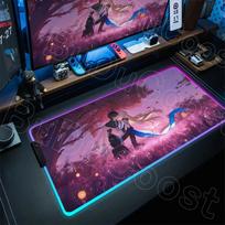 Wuthering Waves Cartethyia RGB Mouse Pad Cartoon Lockedge Large Gamer Pad Laptop Computer Gamer Keyboard Mouse Mat Desk Mousepad RGB600x300x3mm