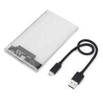 2,5 colio kietojo disko dėklas SATA prie USB3.0 išorinio standžiojo disko dėklas SSD dėžutė USB3.0 iki C tipo skaidraus išorinio korpuso kietojo disko dėžutė