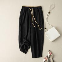 Retro Commuter Pants Japanese Literary Wide-leg Casual Pants Loose Drape Straight Trousers XXXL juoda