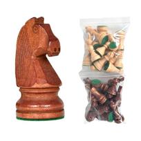 Wooden Chess Pieces Of King Heavy Weighted, Tournament Chessmen With 2 Extra Queens, Board Game Or Replaceme, 3.75In, 32Pcs šokoladas
