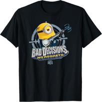 Minions Despicable Me 4 AVL Bad Decisions T-Shirt S juoda