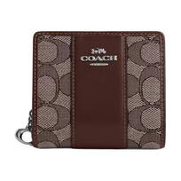 Coach Snap piniginė 11 Classic Monogram Signature Jacquard su smulkia veršio oda Moteriška piniginė Sidabrinė Ąžuolo Klevo CU991-SVS8S Silver & Oak & Maple black