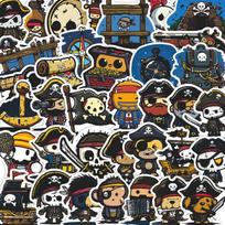 55 Cartoon Pirate Stickers: Waterproof DIY Decorations for Laptops, Suitcases, Planners, and Cups