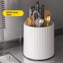 Multifunctional Rotary Kitchen Tool Holder Large Capacity Utensil Organizer With 360 Rotation For Knives Spatulas And Cooking Ga balta