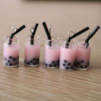 Necklace Earrings Resin Gift For Girls Pearl Milk Tea Jewelry Making DIY Making Charms Pendant rožinė