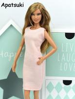 Rožinė madinga vasarinė suknelė Barbie lėlei Drabužiai Vakarinės suknelės Vestido Džemperis Sijonas Drabužiai Barbie 1/6 lėlės aksesuarams rožinė