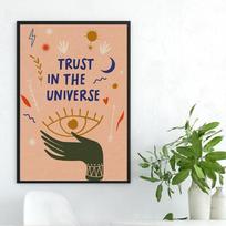 Retro plakatai ir spaudiniai Abstrakčios akių formos Rankos Mėnulio Citatos Kambario dekoras Sienų menas Sieniniai plakatai Sienų dekoras Drobės tapyba 21X30cm No Frame