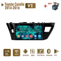 2 Din Android automobilio radijo multimedijos vaizdo grotuvas skirtas Toyota Corolla E170 E180 2014-2016 Navigacijos GPS WIFI galvos blokas 1+16GB 1+16GB