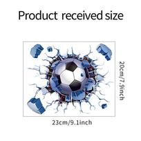 Breaking Through Wall Ball Sports Sticker Basketball Pool Soccer for Bedroom Home Decor Removable Decal 20x23CM