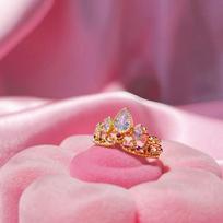 Reguliuojamas princesės žiedas cirkonio Vestuvinis Geek Jewelry Elegantiškas Rapunzel karūnos žiedas Moteris auksas