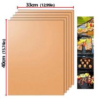 Non Stick BBQ Grill Liners Oven Grill Heat Resistant Grill Mat Outdoor Baking Reusable Barbecue Party Mat 40x33cm Plate Liner auksinė