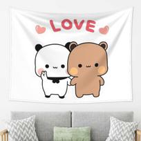 Peach And Goma Bubu Dudu Balloon Tapestry Wall Hanging Aesthetic Home Decor Tapestries for Living Room Bedroom 74x94cm(29x37in)