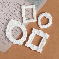16pcs Mini Picture Frames Baroque Style Miniature Model Picture Frame Art Decorative Photography Background Prop DIY Phone Case