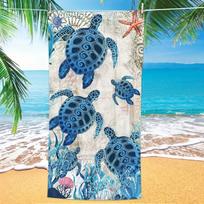 Exquisite Turtle Print Summer Beach Towel, Ideal for Vacation Pool Beach Men Women W30*H60(CM)
