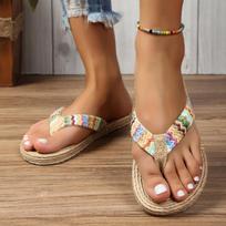 Order A Size Up Women's Fashion Trend, Anti Slip, Wear-resistant, Comfortable Soft Bottom, Ethnic Style Flat Heel F… More 36
