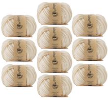 Knitworm Wool Chatty Acrylic Worsted 30g Milk Yarn, 10-Ball Set, Weight, (approx. 66m), 100% Acrylic, 1.