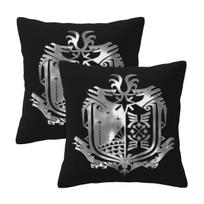 Monster Hunter World 1 2 Pcs Square Pillowcase Pillow Cover Cushion Zip Decorative Comfort Throw Pillow For Home Living Room Peach skin 18*18(CM)-2Pcs